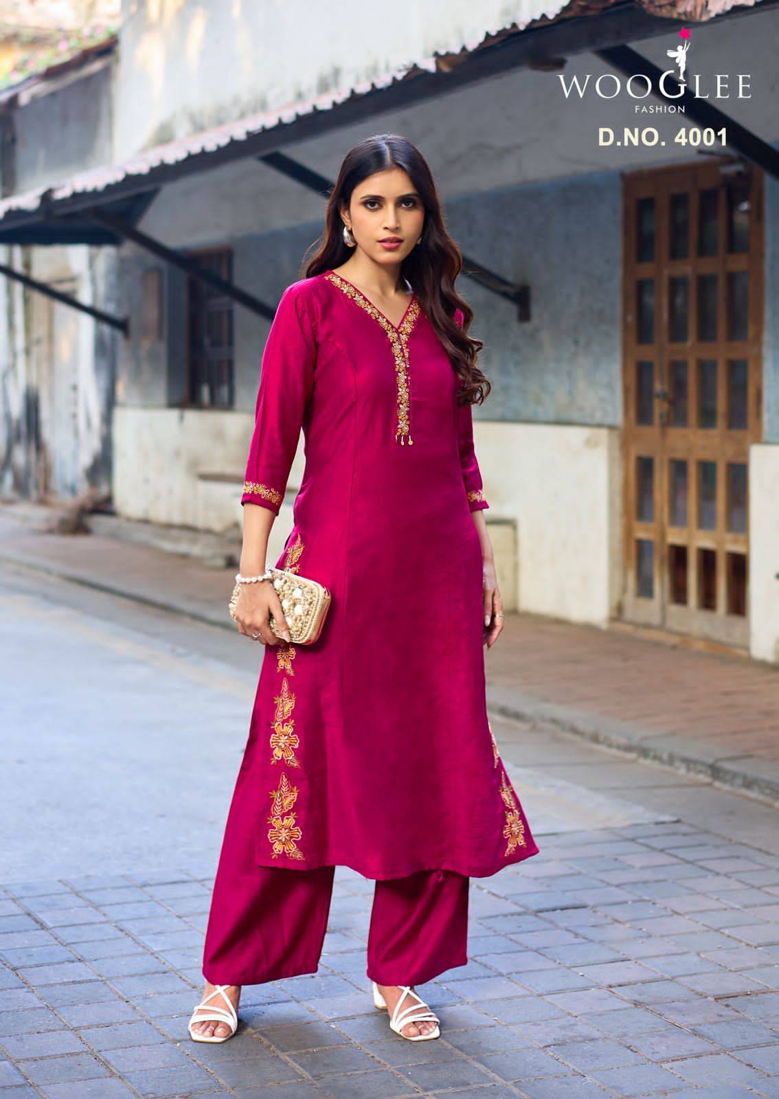  Rahima By WOOGLEE 4001 To 4006 Series Beautiful Festive Suits Colourful Stylish Viscose Weaving readymade dresses At Wholesale Price